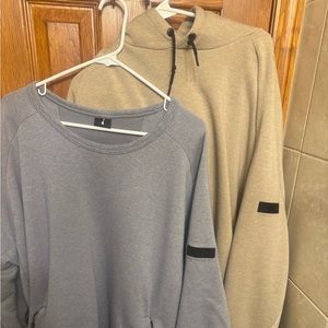 Lot of (2) Nike Air Jordan size 3XL grey & tan hoodie & crewneck sweatshirts